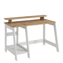 Hanah Home Mesa de Estudio Country Blanco y Roble - 120x73x60 cm